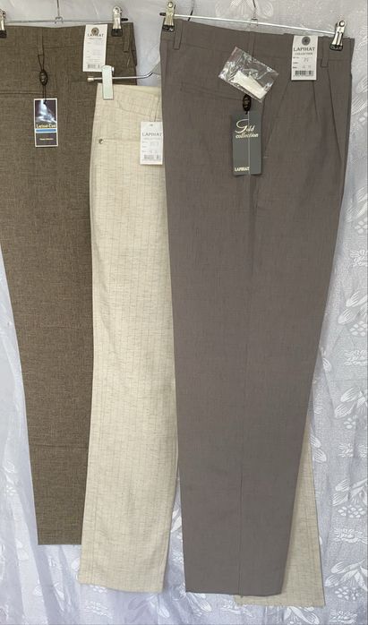 Брюки мужские новые светлые темные натуральн хлопок коттон лён