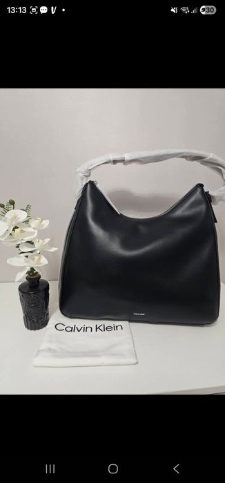 Torebka Calvin Klein bagietka shopperka shopper oryginalna czarna