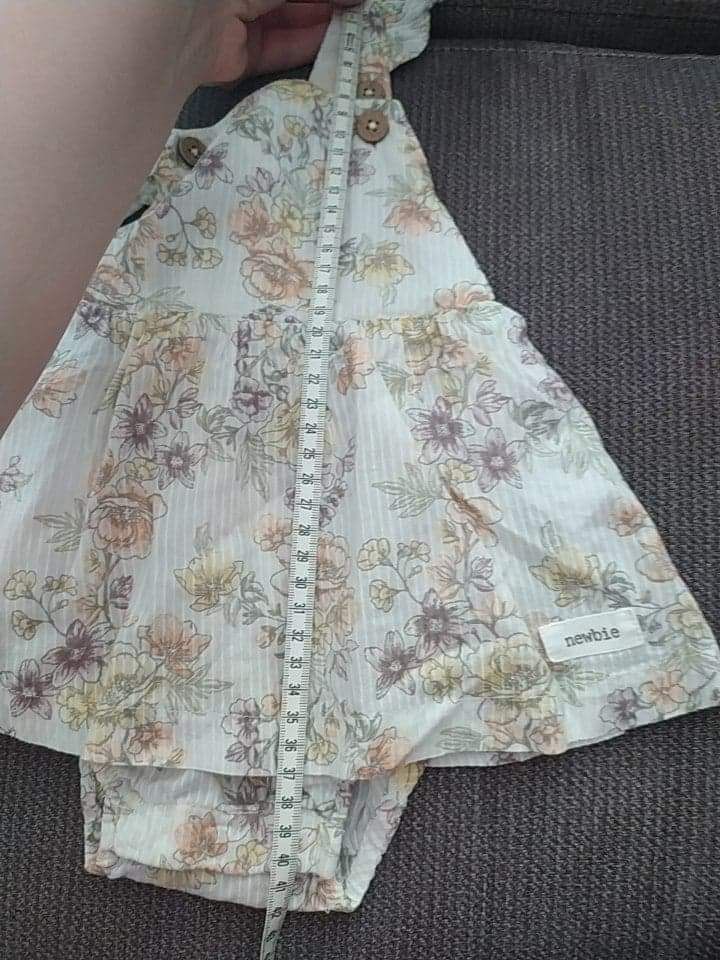 Sukienka/ogrodniczka/body na szelkach Newbie r.68/74