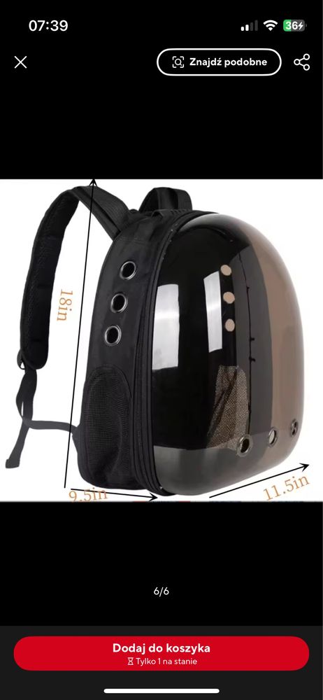 Torba plecak transporter dla psa kota krulika 2-3kg Nowa