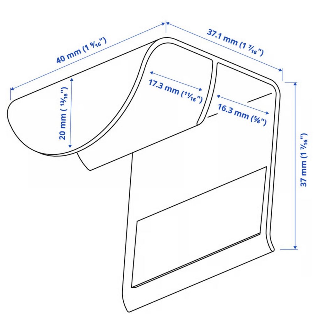 Ikea DRAGSMARK Uchwyt zaciskany, biały, 40 mm 2sztuki nowe