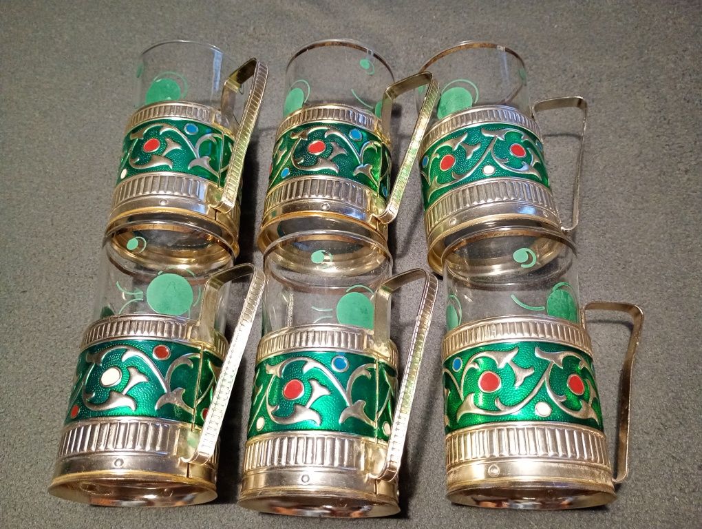 Komplet szklanek z PRL , 6 szt.