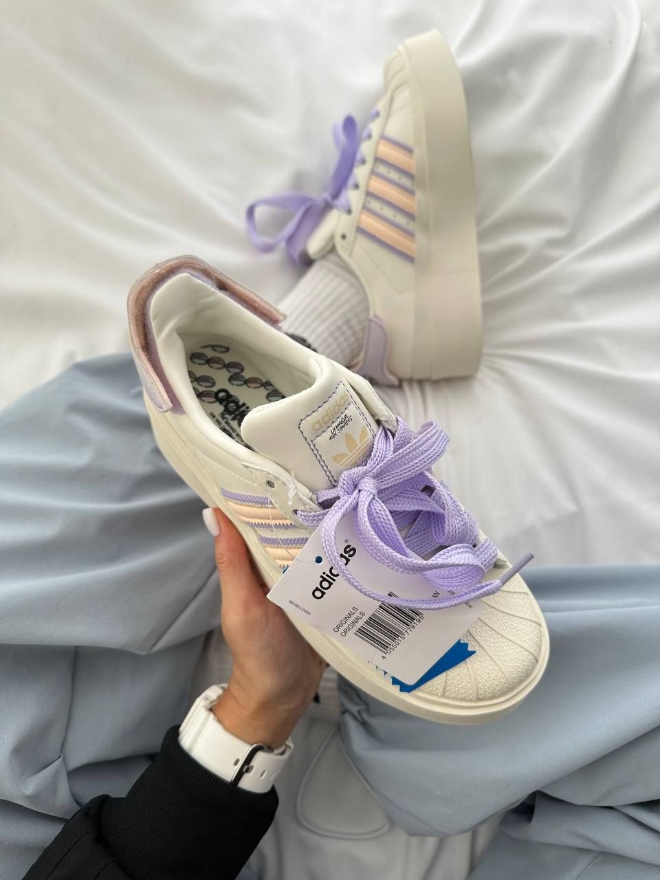 Жіночі кросівки Adidas Superstar Bonega purple/Cream Macaroon р36-40