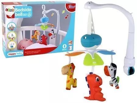 Karuzela do łóżeczka na baterie niebieska. Leantoys