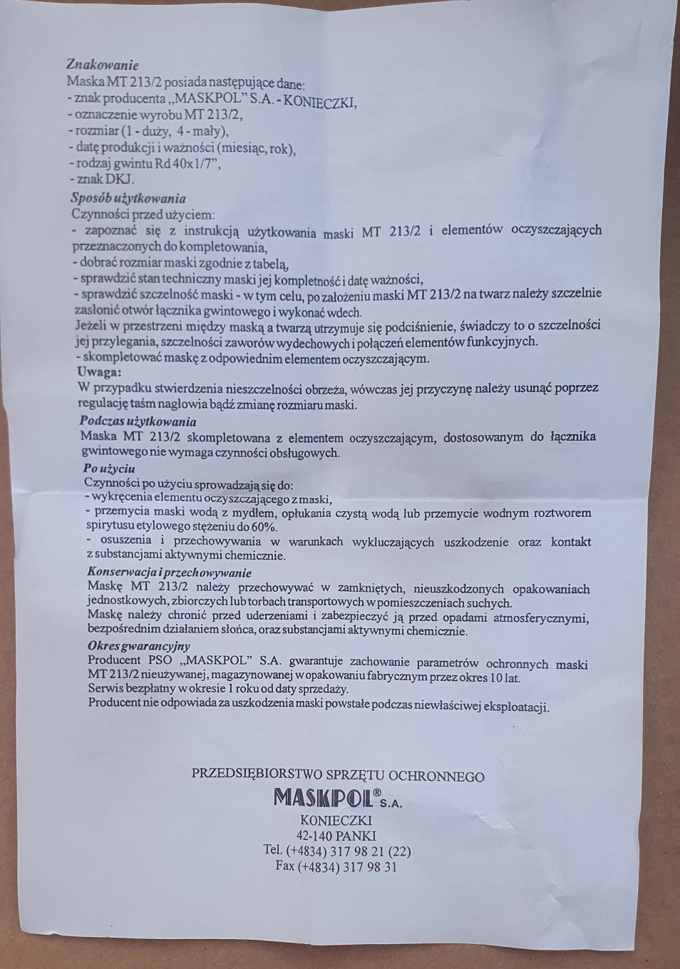 Maska przeciwgazowa maskpol mt 213/2 kl.2 + pochłaniacz paintball