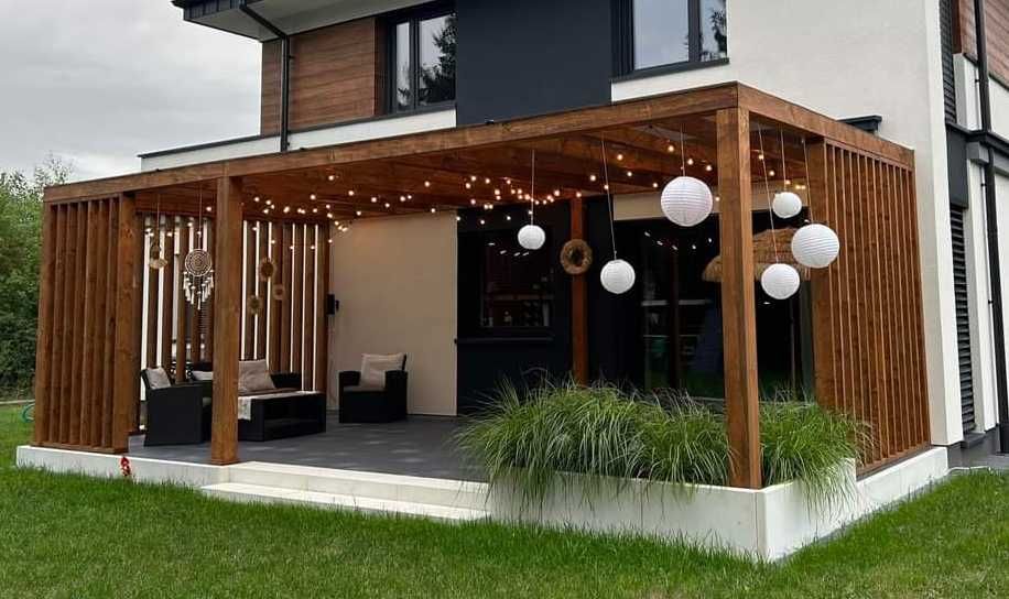 Pergola drewniana, altana zadaszenie tarasu na wymiar