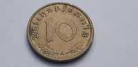 Niemcy III Rzesza 10 fenigów, pfennig 1939 rok mennica A
