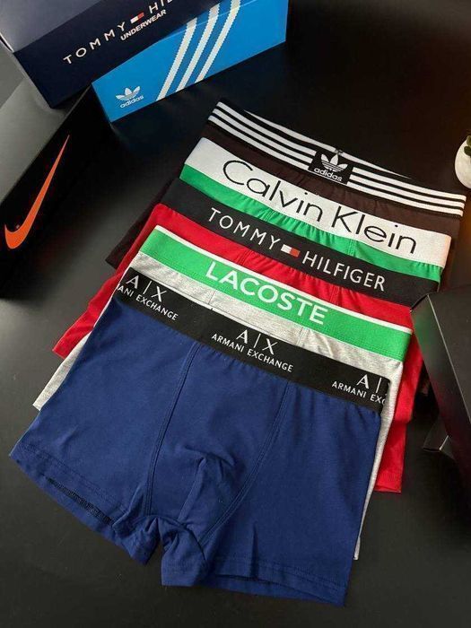 Чоловічі червоні/чорні труси Calvin|Tommy|Lacoste|Nike Мужские красные