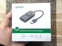 Зовнішня звукова карта Ugreen USB 2.0 40964. Кабель 15 см.