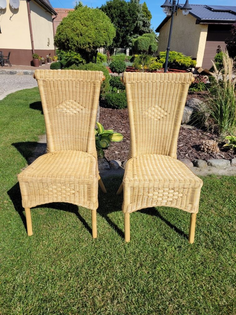Krzesła ratanowo bambusowe