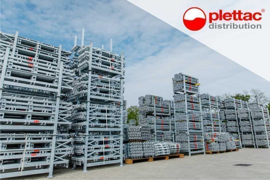 Rusztowanie elewacyjne PRODUCENT Plettac – pow. rob.100m2,wys.rob.10m