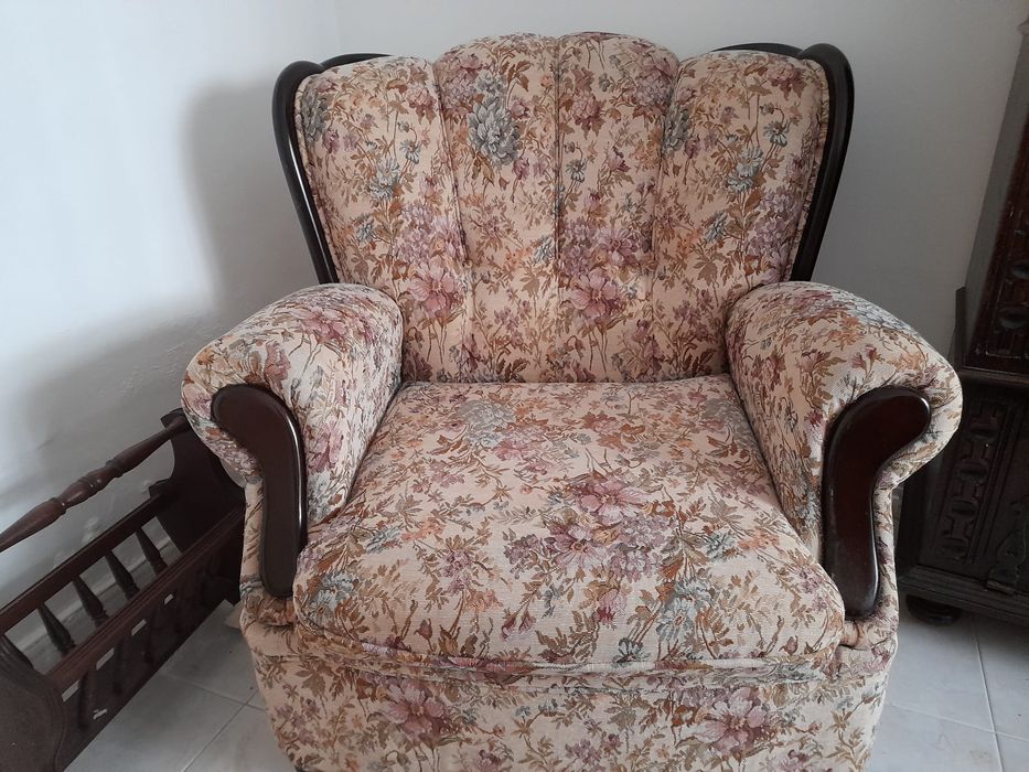 Conjunto Sofás Vintage em tecido (3 no total)