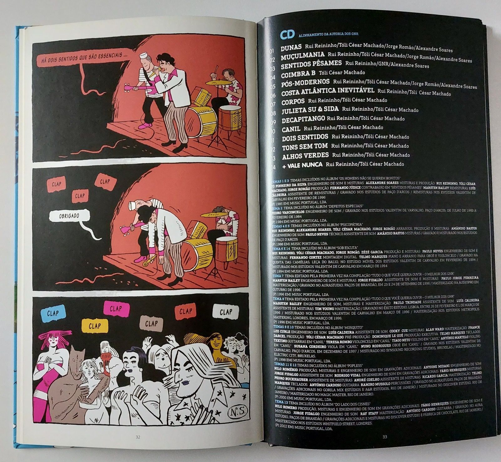 CD e livro de banda desenhada dos GNR