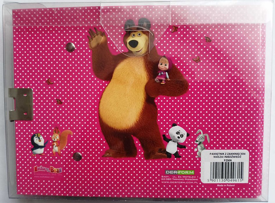 Pamiętnik dziecięcy zamykany na kłódkę Masza i Niedźwiedź nowy