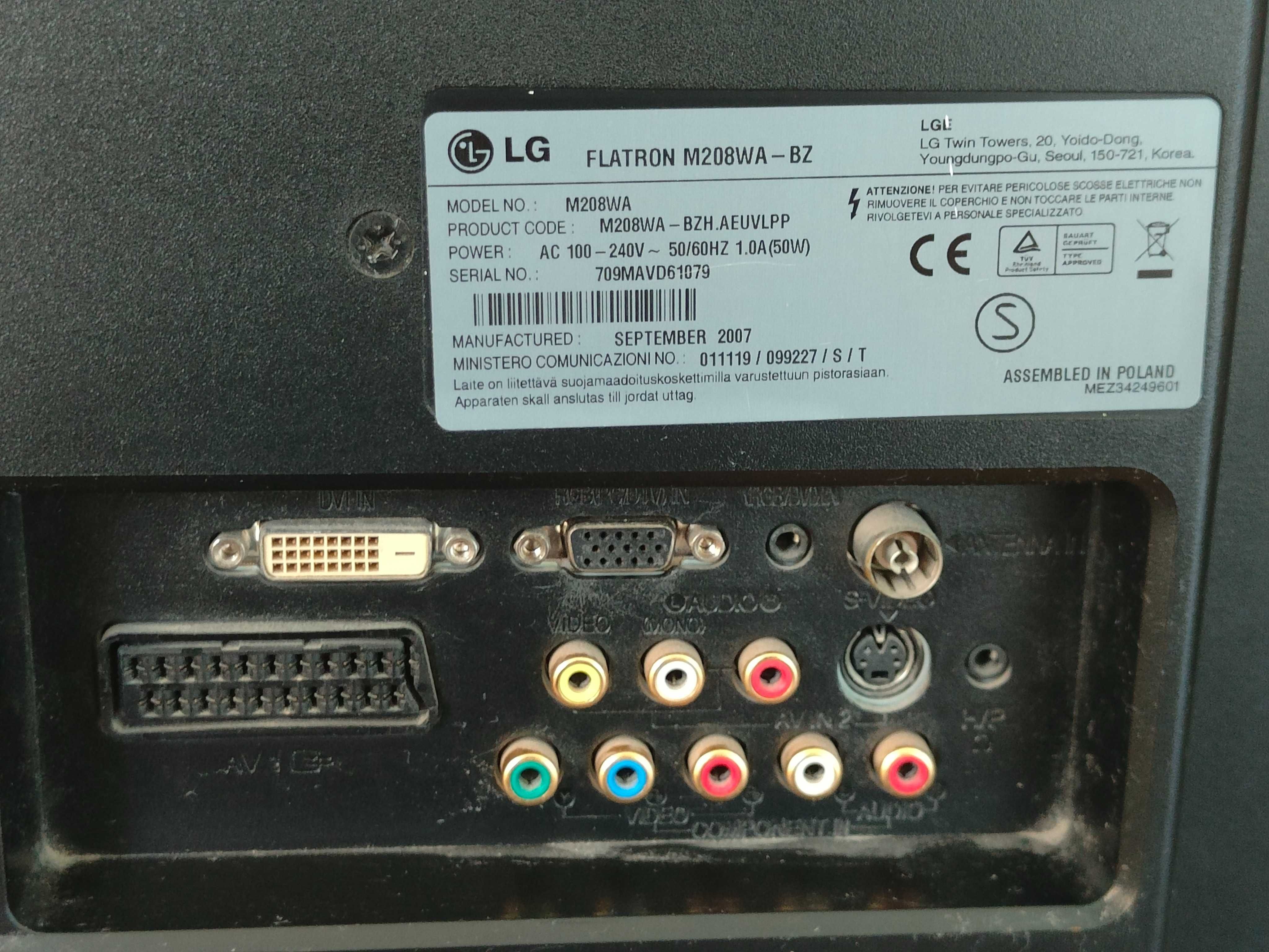 Monitor LG20 " Flatron M208WA