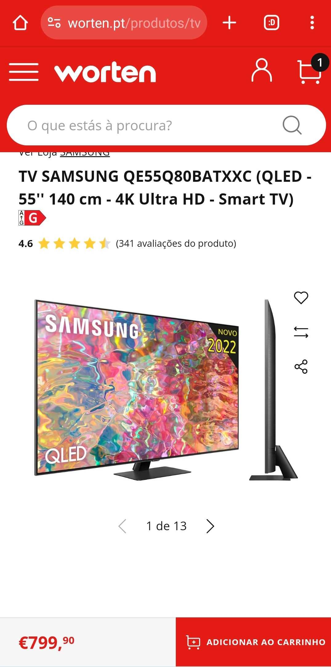Tv Samsung 55" com garantia