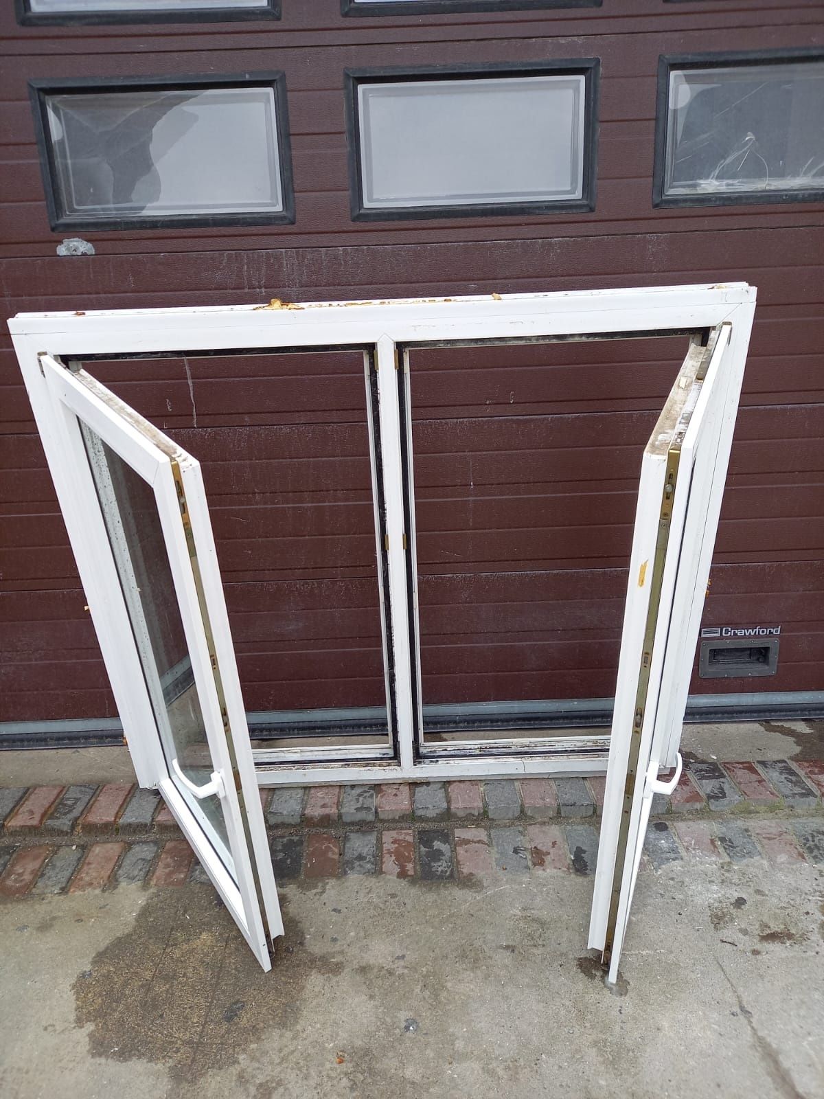 Okna 155/161x141/145 pcv dwuskrzydłowe używane DOWÓZ CAŁY KRAJ