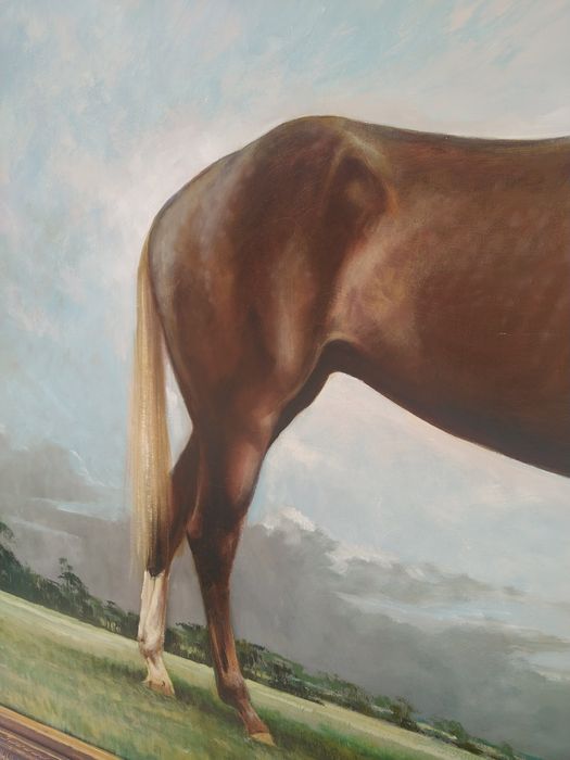 Pintura equestre de cavalo de corrida