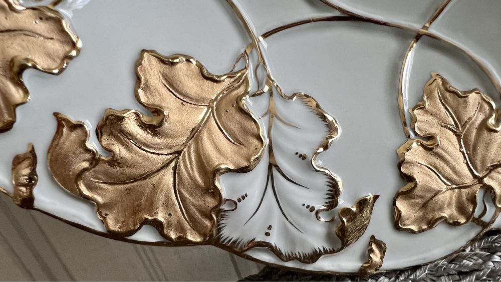 Miśnia bogato złocona patera 28 cm stan witrynowy - Meissen