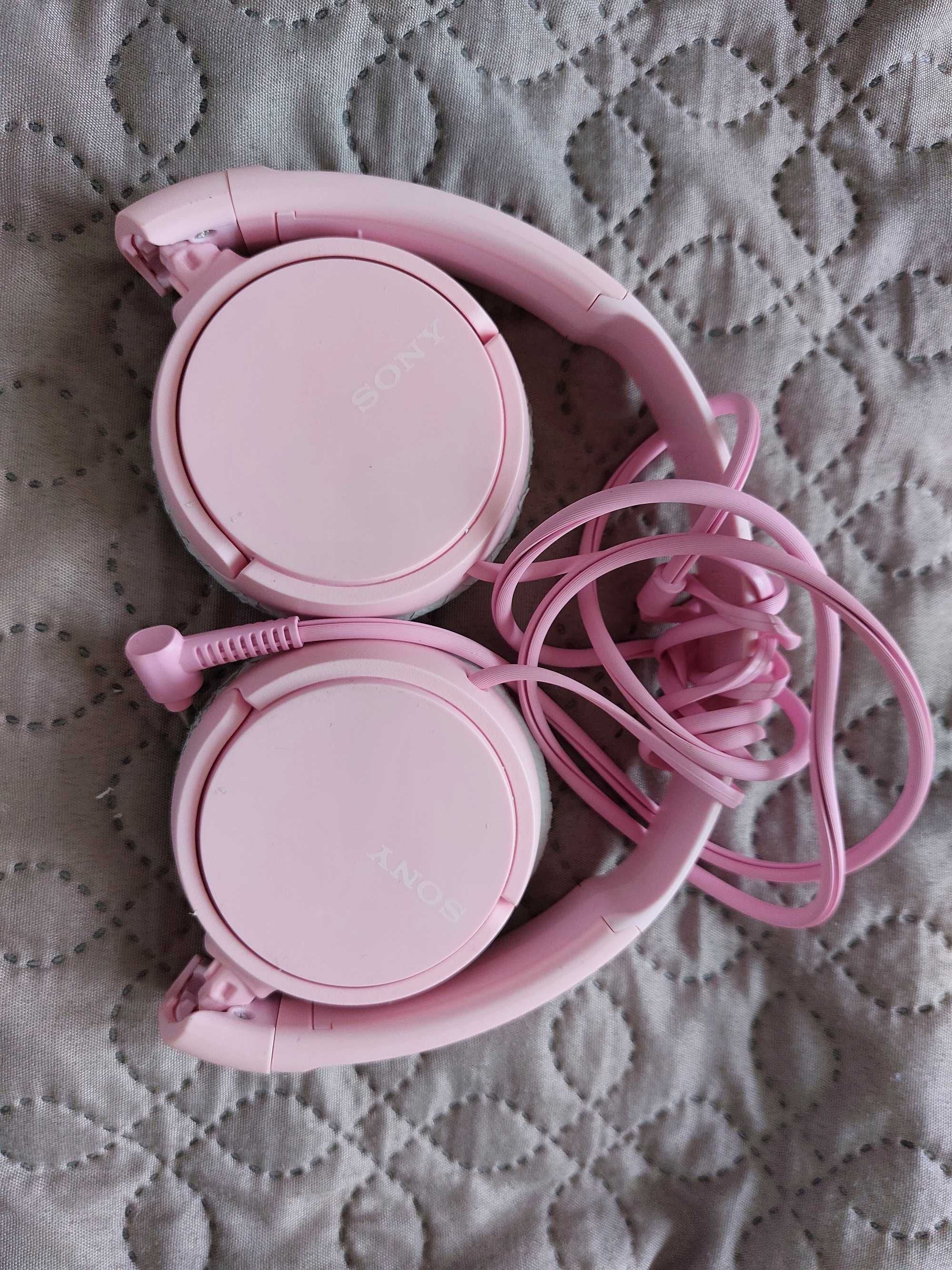Słuchawki sony różowe