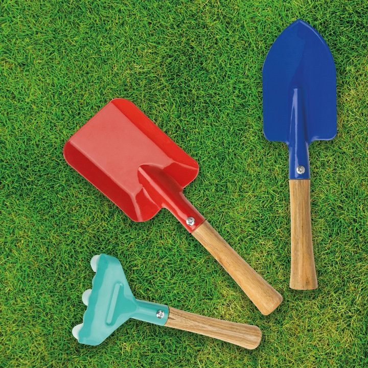 Zestaw metalowych narzędzi ogrodowych dla dzieci 3 elementy.