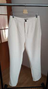 Spodnie wide leg beżowe XL kieszonki beige eleganckie cygaretki