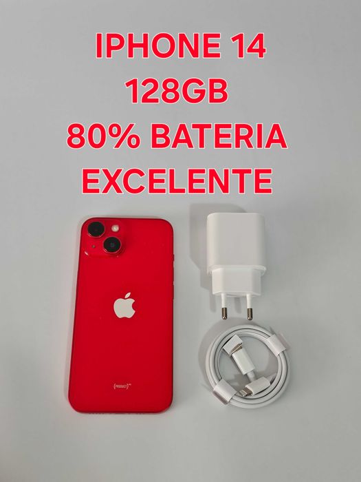 Iphone 14 128gb. 80% Bateria.  Excelente. Tudo de origem