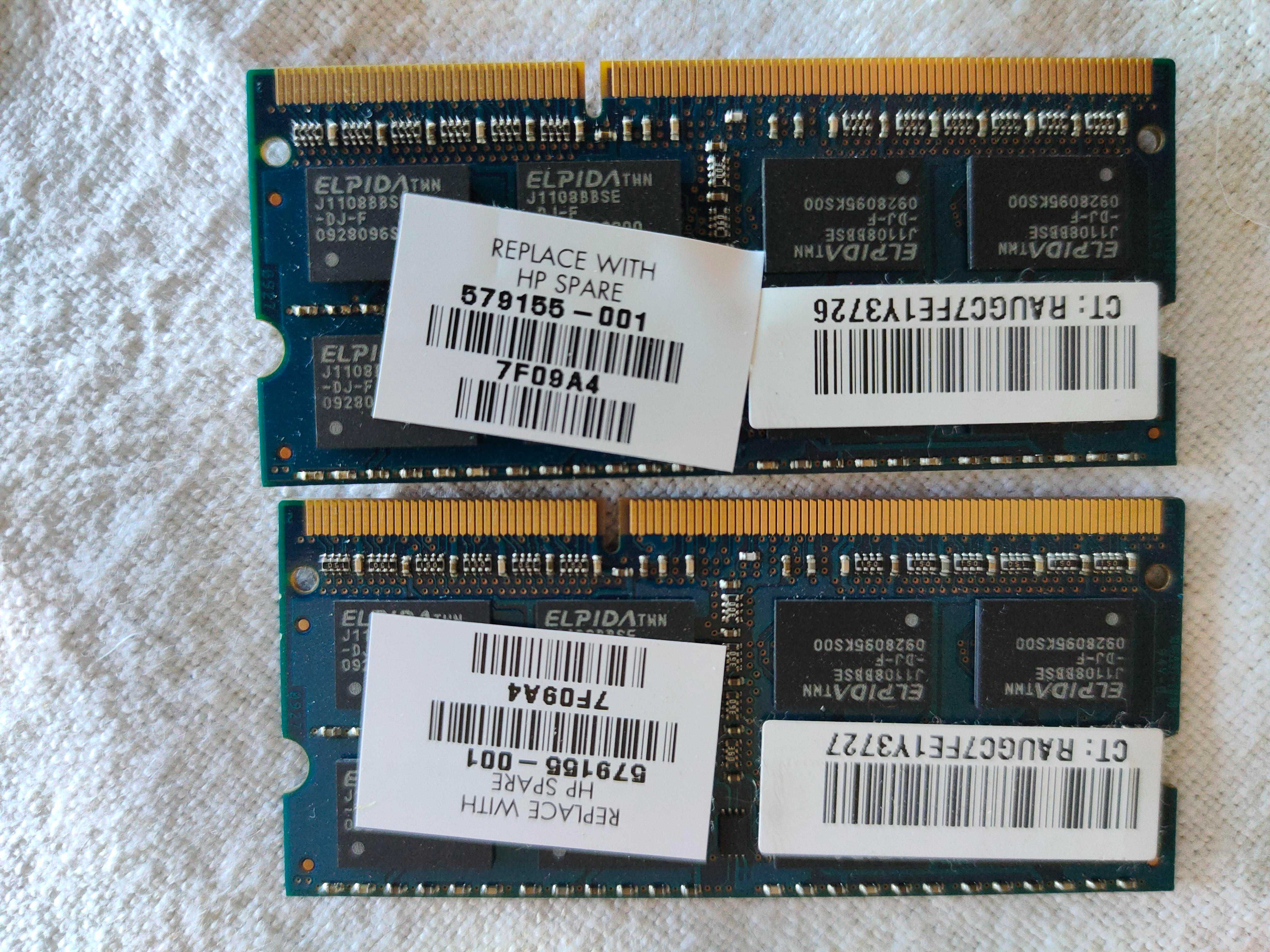 2x2GB memória RAM Elpida 2Rx8 PC3-10600S-9-10-F1