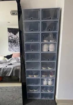 Organizer na buty x10 Szare pudełka na buty 10 sztuk SOLIDNE