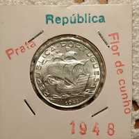 Portugal - moeda em prata de 5 escudos de 1948