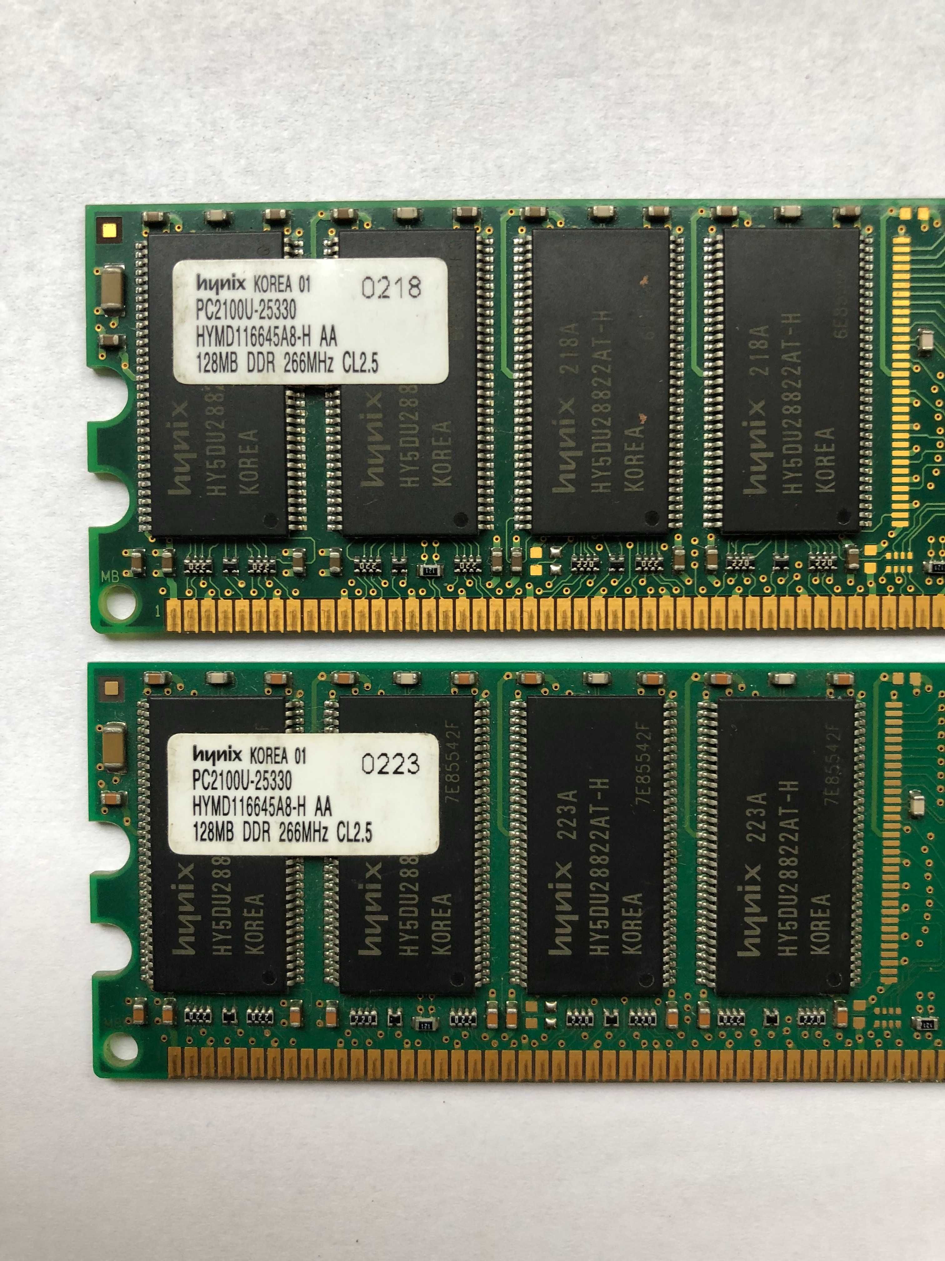 Pamięć RAM 2 Szt. hynix DDR PC 2100U 128MB do komputera stacjonarnego