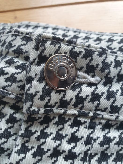 Długie spodnie rurki w pepitkę wysoki stan H&M Divided XS