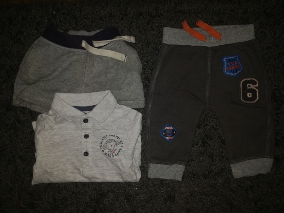 Paczka ubrań dla chłopaka 68-74 spodnie ogrodniczki koszule