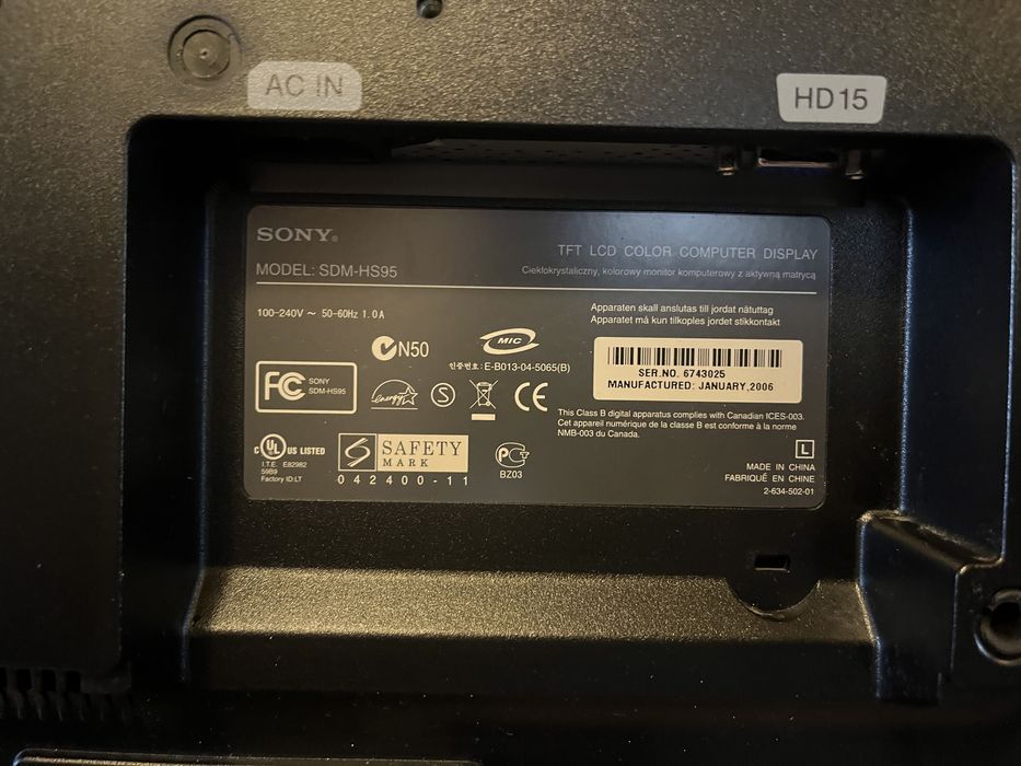 Monitor LCD Sony SDM-HS95 19 cali