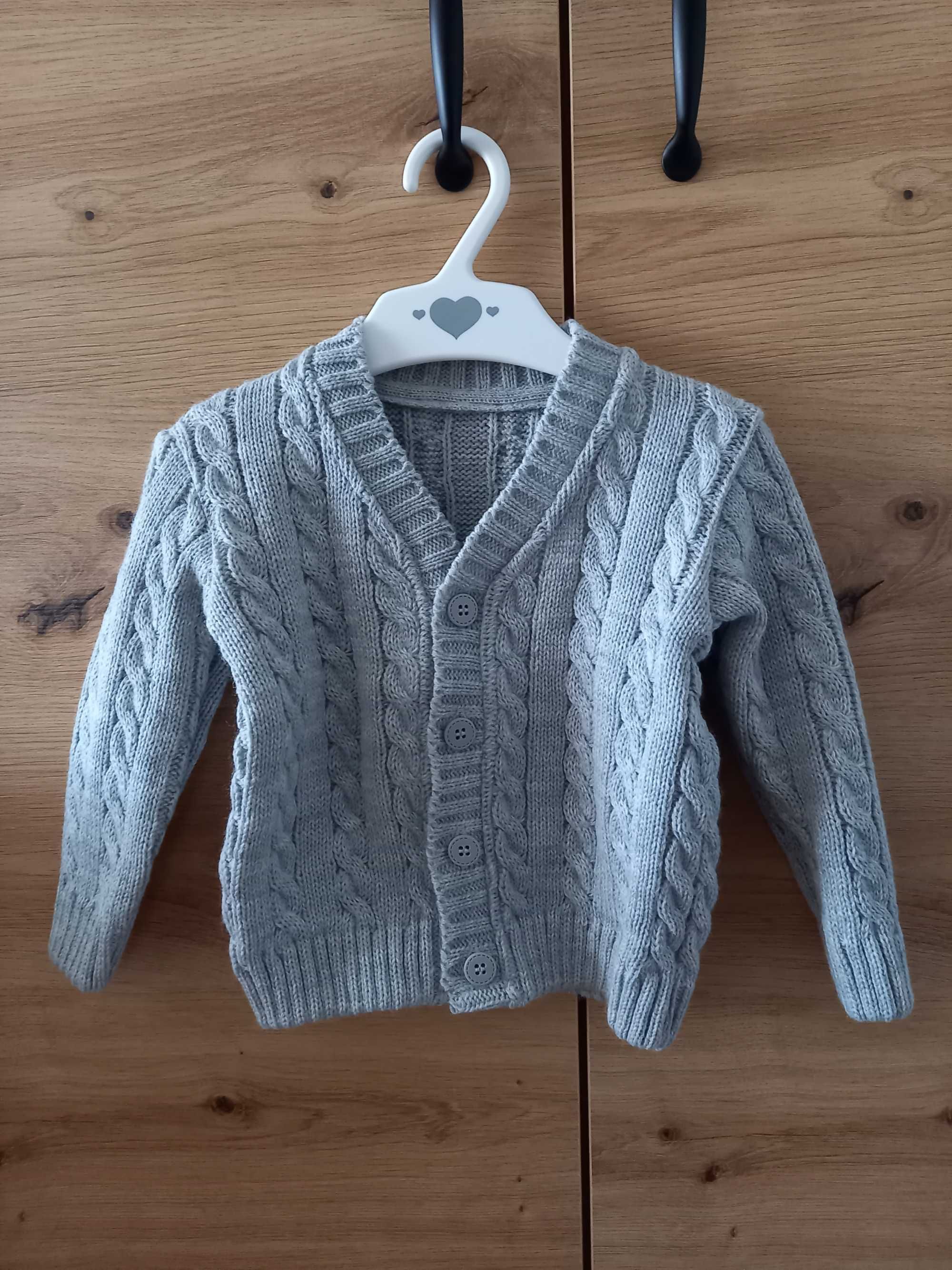 NOWY szary sweterek dla chłopca, produkt polski, Jomar, roz. 80