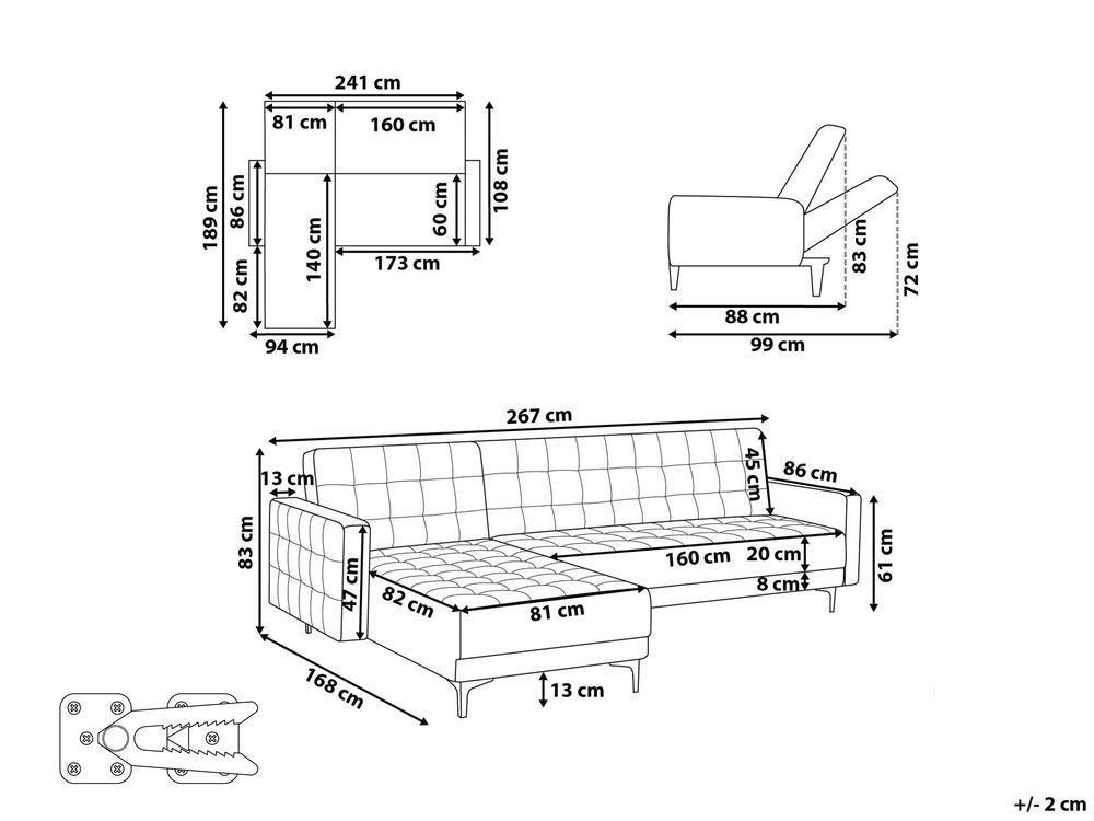 Sofá com Chaise Longe como novo