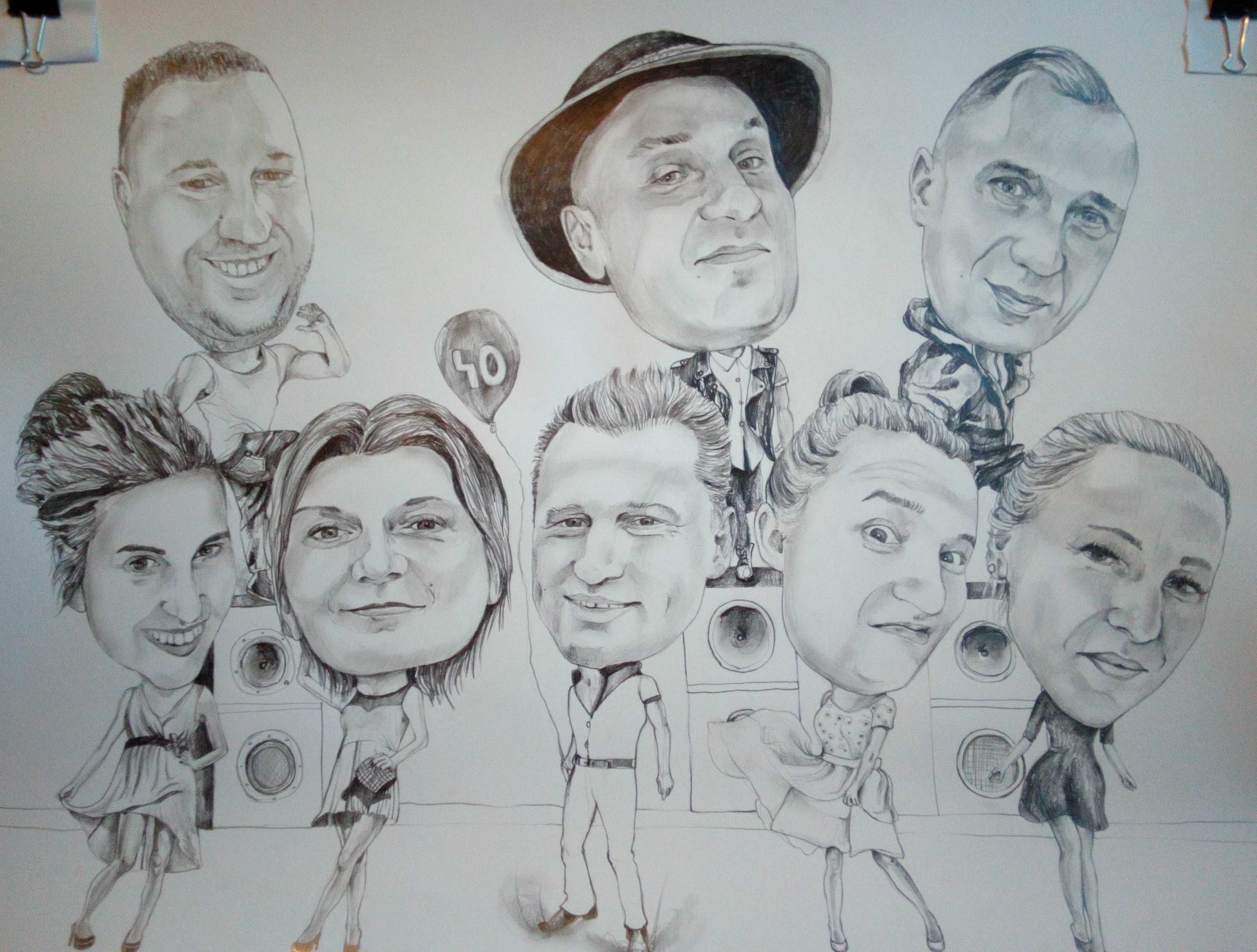 karykatura portret prezent rysunek wesele