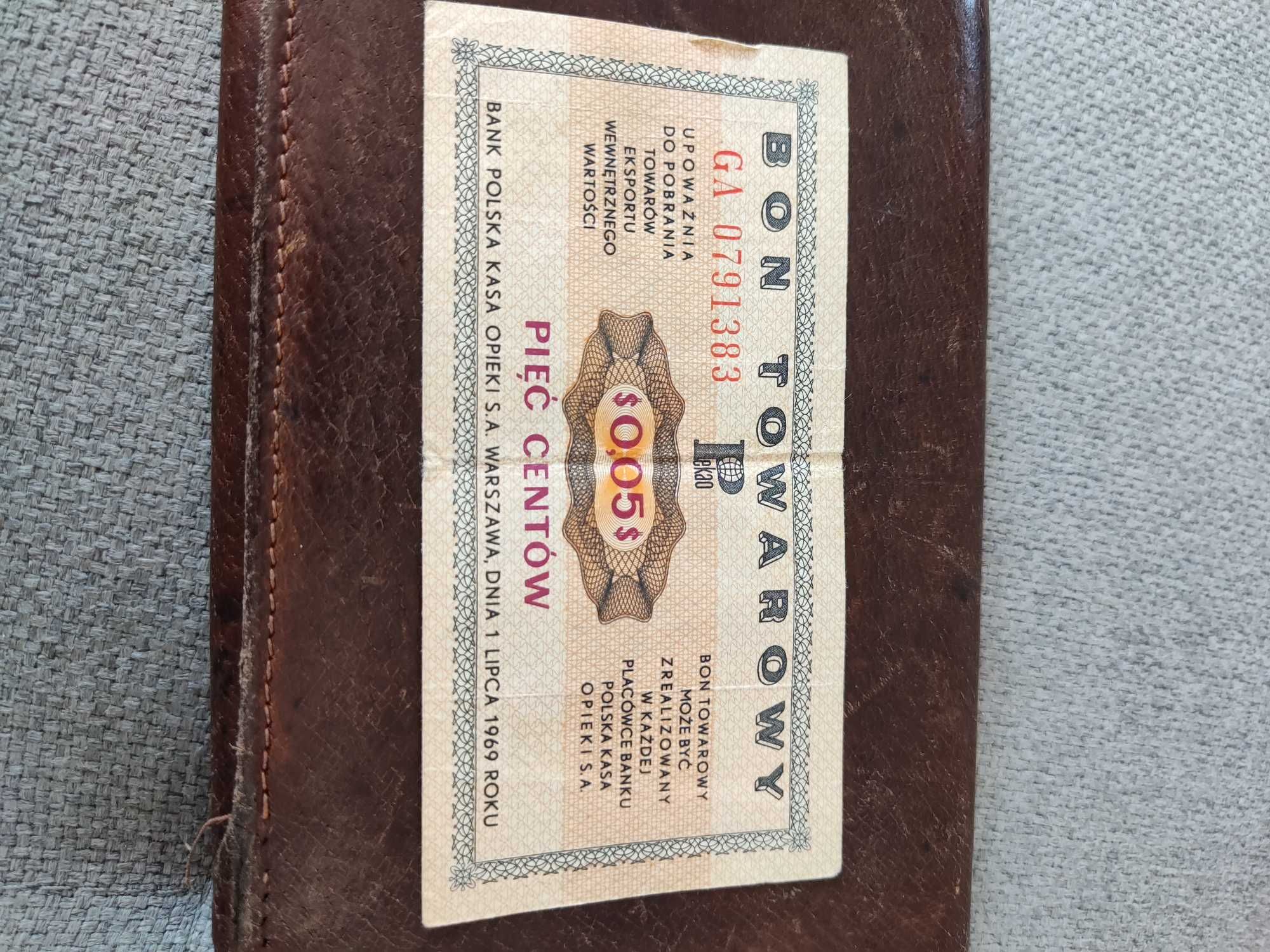 Bon Towarowy 5 centów Pekao 1969