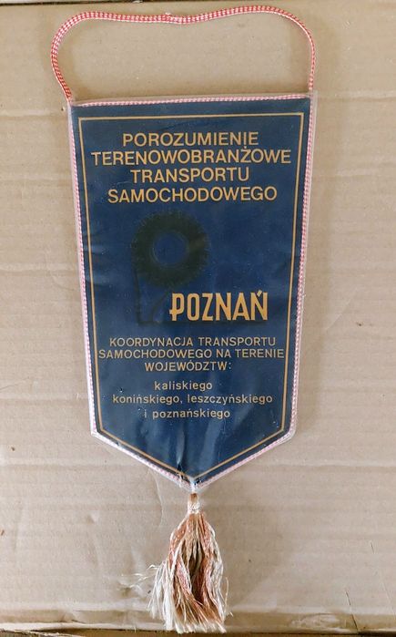 Proporczyk PKS PRL lata 80te Poznań Kalisz Konin Leszno autobus ogórek