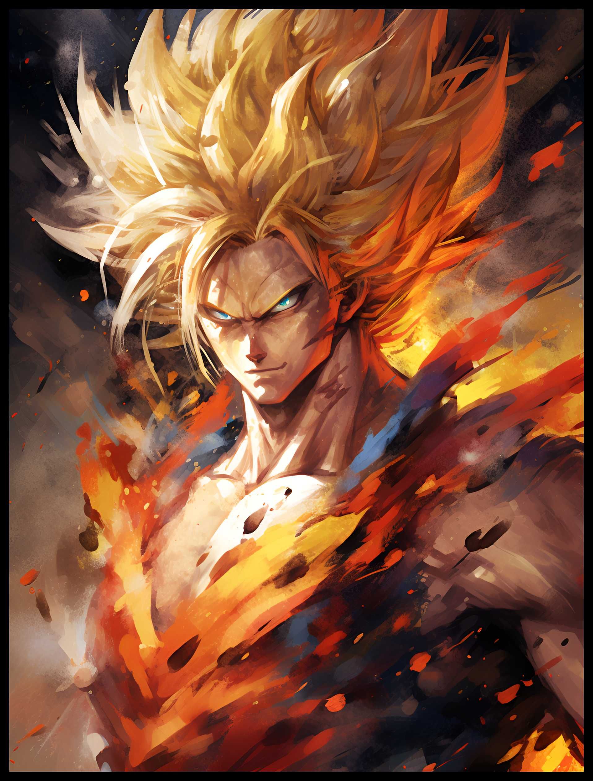 Plakat na Ścianę Obraz Dragon Ball Z Son Goku SSJ2 Anime 40x60 cm