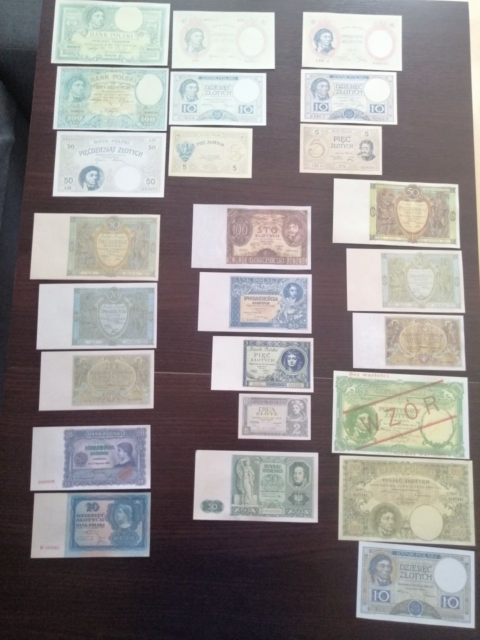 Banknoty II RP zestaw kopii.