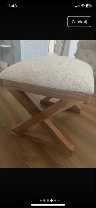 Pufki krzeselka nowe drewniane