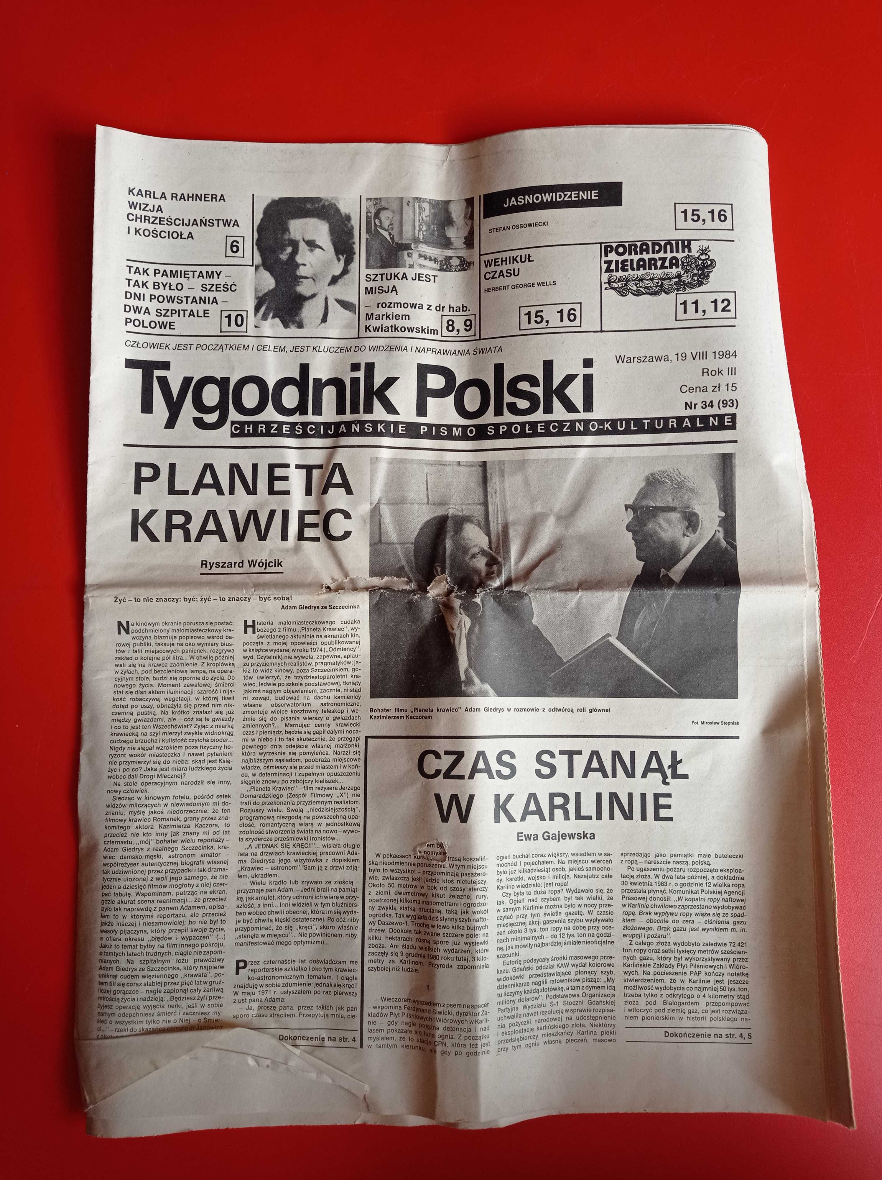 Tygodnik Polski, nr 34/1984, 19 sierpnia 1984