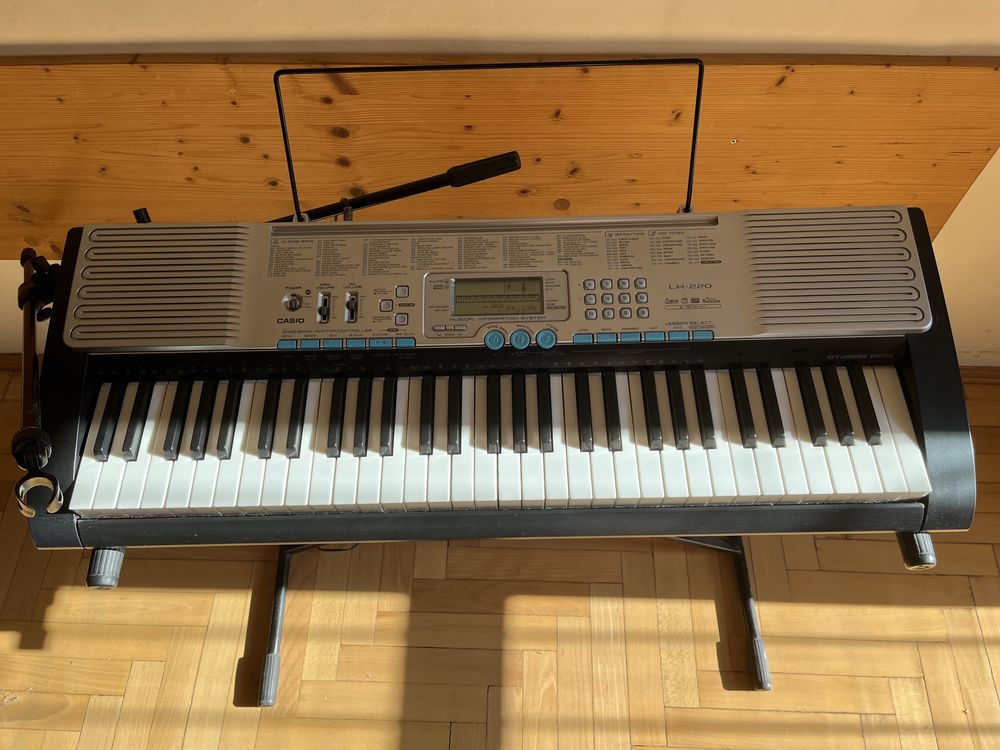 Keyboard Casio LK 220 dynamiczne klawisze + statyw i zasilacz