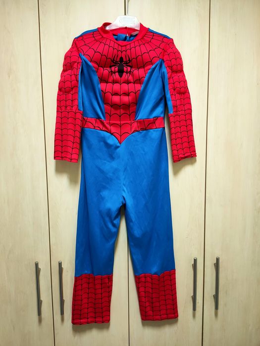 Spiderman strój kostium przebranie maska rozmiar 122-128