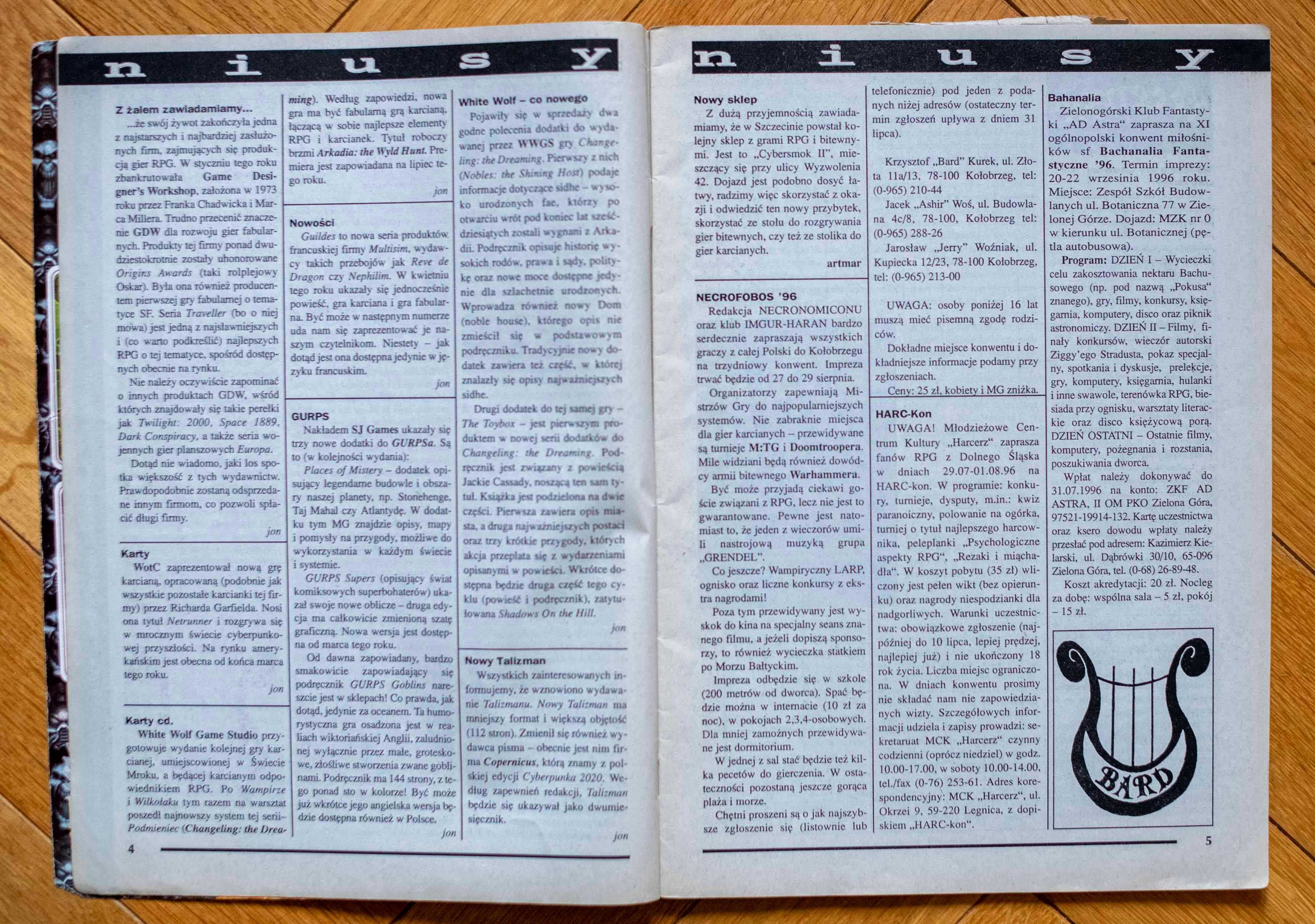 Czasopismo Magia i miecz magazyn gier fabularnych 6/96 fantastyka RPG