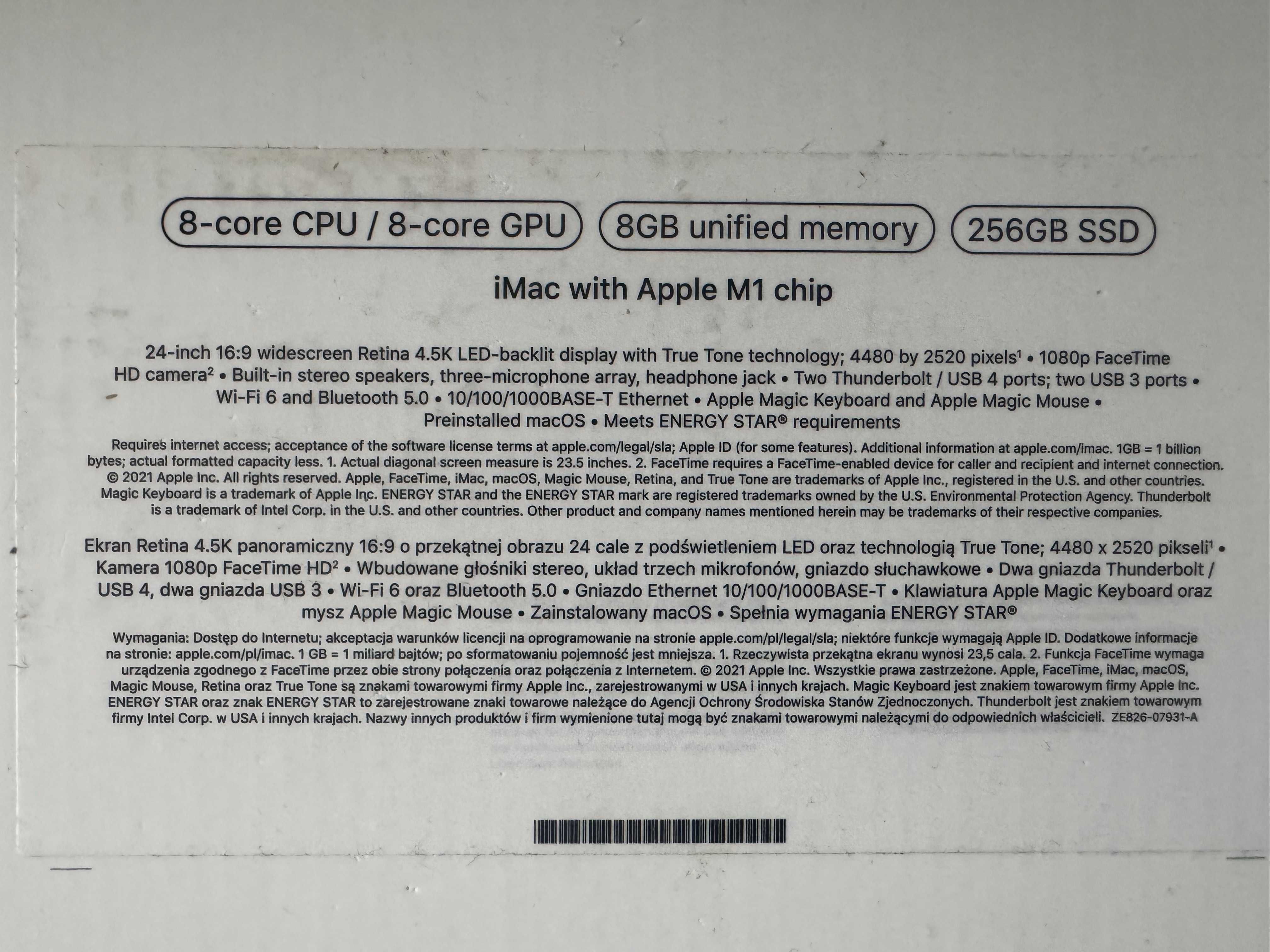 IMac M1 8 GB RAM 256GB SSD