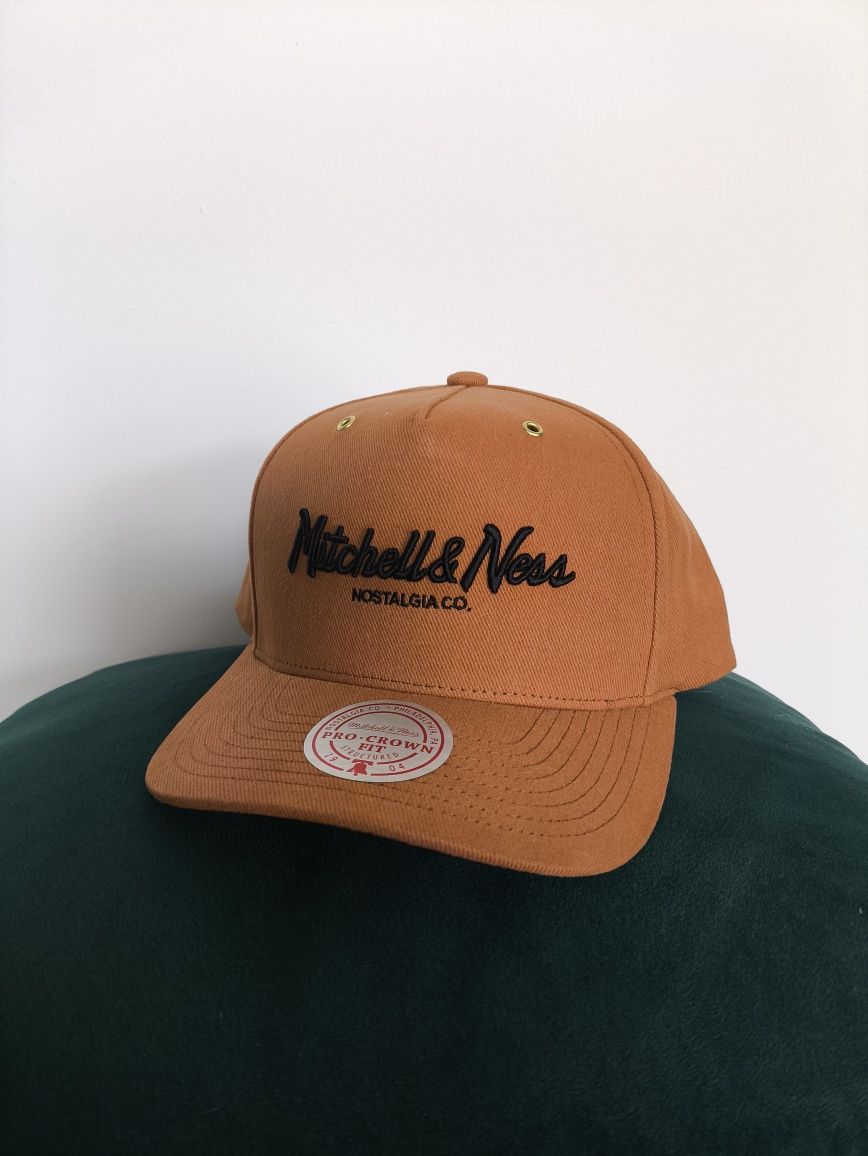 Czapka Mitchell & Ness trek pinscript pro crown Brown, brązowa czapka