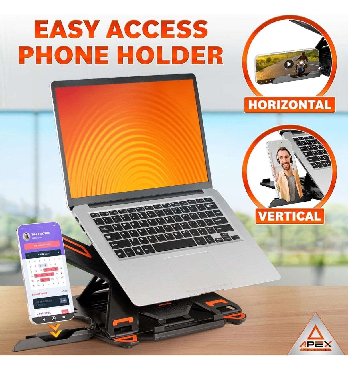 Podstawka stojak na laptopa telefon premium APEX Industries 13 - 17"