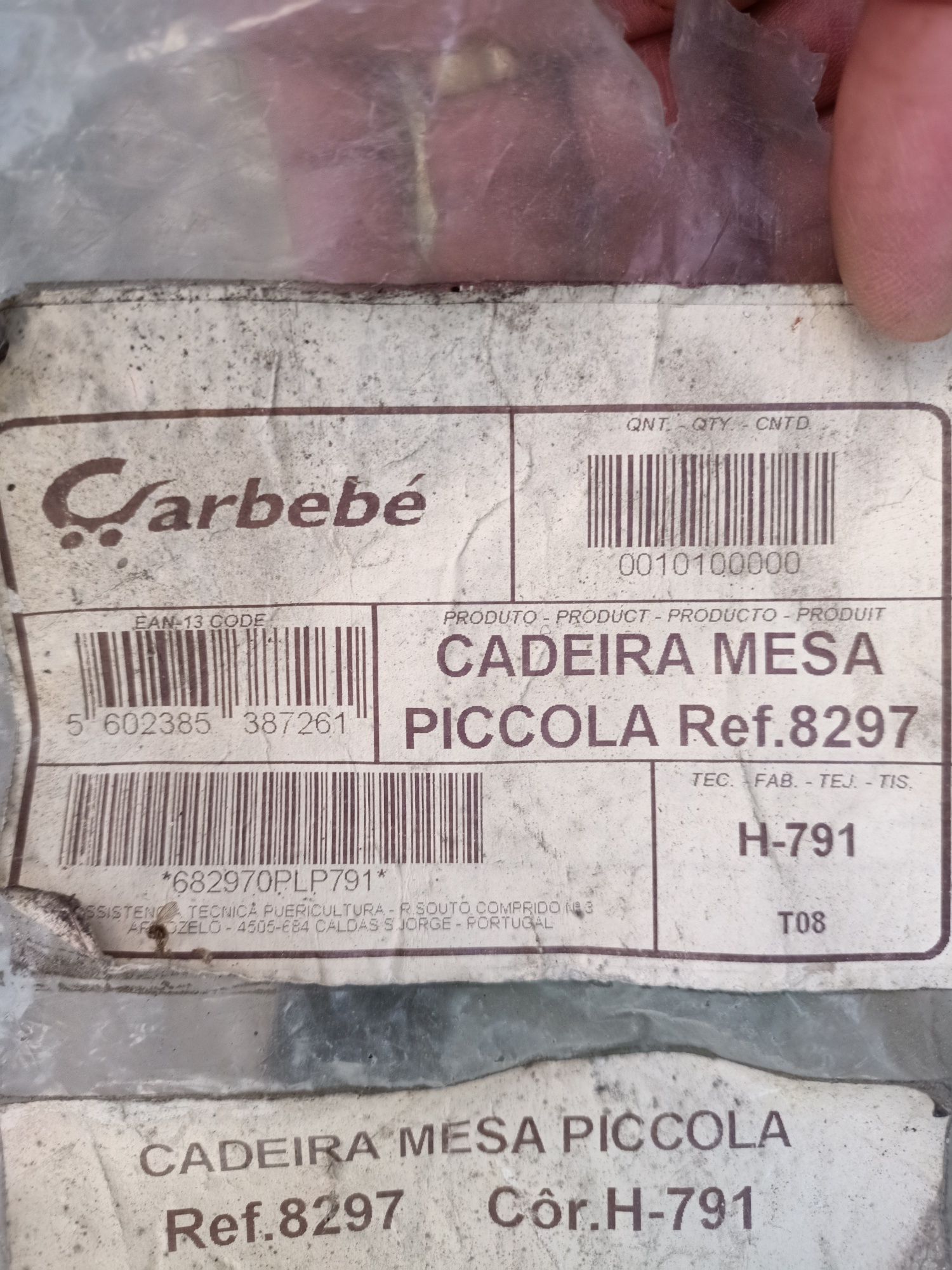 Cadeira de Mesa Suspensa Carbebé Piccola